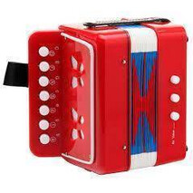 Acordeon Infantil Rojo 7 Botones 2 Bajos