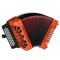 Acordeón Hohner DIATONICO SOL-DO-FA,NARANJA  CON FUNDA A48251