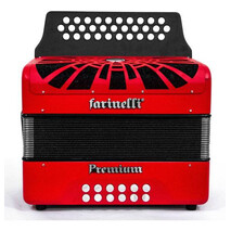 Acordeon Botones Fa Rojo Con 5 Voces Farinelli Premium