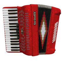 ACORDEON TECLAS ROJO 3448 5 REGISTROS FARINELLI