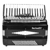 ACORDEON TECLAS NEGRO 3780 5 REGISTROS FARINELLI