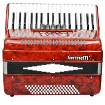 ACORDEON TECLAS ROJO 3780 5 REGISTROS FARINELLI