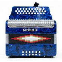 ACORDEON BOTONES FA AZUL PARRILLA METAL 3012 FARINELLI