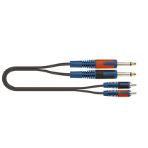 cable adaptador 2 jack mono / 2 RCA macho, de 5M