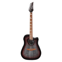 Guitarra Electroacustica Ibanez ''Altstar'' Gris Transparente/Sombreado Negro-Rojo