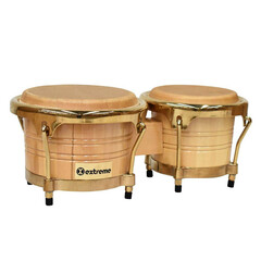 BONGO 8" Y 9" NATURAL ARO DORADO EXTREME, Color: Ambar