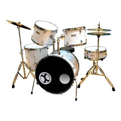 BATERIA PROFESIONAL BLANCA 5 PZAS ARO COLOR CROMO EXTREME, Color: Blanco