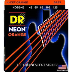 JUEGO DE CUERDAS PARA BAJO ELECTRICO 5 CUERDAS MEDIUM 45/125 NEON ORANGE DR