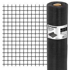 Malla mosquitera, fibra de vidrio, negra, 1.50 x 30 m Fiero