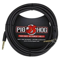 CABLE PARA INSTRUMENTO BLACK WOVEN 6.10mt 1/4-1/4 ANG RECTO PIGHOG