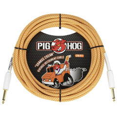 CABLE P/INSTRUMENTO ORANGE CREME 6.10mt 1/4"-1/4" PIG HOG