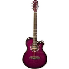 GUITARRA OSCAR SCHMIDT ELECTRO ACUSTICA OG10CEF MORADO TRANSPARENTE, Color: Morado Brillante