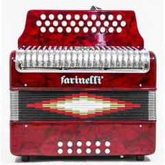 ACORDEON BOTONES SOL ROJO PARILLA METAL 3112 FARINELLI