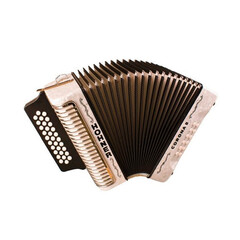 Acordeon Hohner CORONA II Fa-Sib-Mib Blanco, Color: Blanco