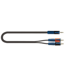 Cable adaptador, Minijack Estéreo/2 RCA Macho, 1 mt.