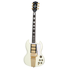 Guitarra Electrica Epiphone 1963 Les Paul SG Custom With  Maestro Vibrola blanco Clasico Incluye Estuche