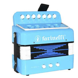 Acordeon Infantil 7 Botones Azul Cielo 2 Bajos Farinelli