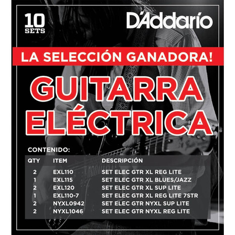 ENCORDADURA DADDARIO SEL. GAN. GUIT.ELEC