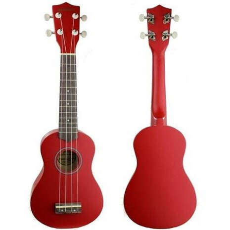 Ukulele Soprano Rojo Con Funda Copacabana