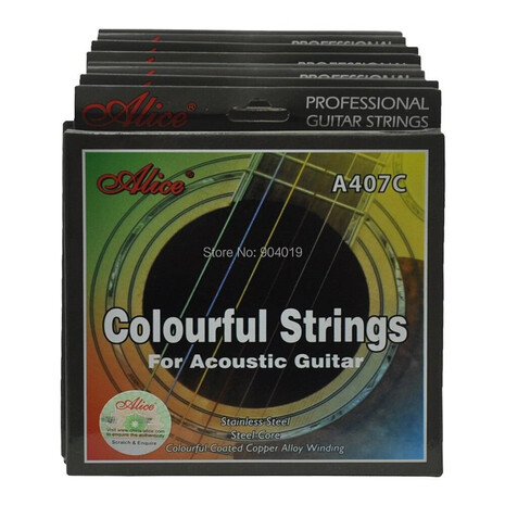 JUEGO DE CUERDAS PARA GUITARRA ACUSTICA COLORES T/SL ALICE, 2 image