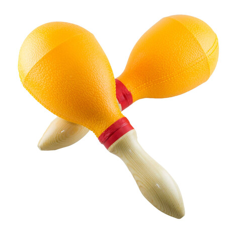 Maracas De Plastico 26 Cms Color Amarillo Copacabana