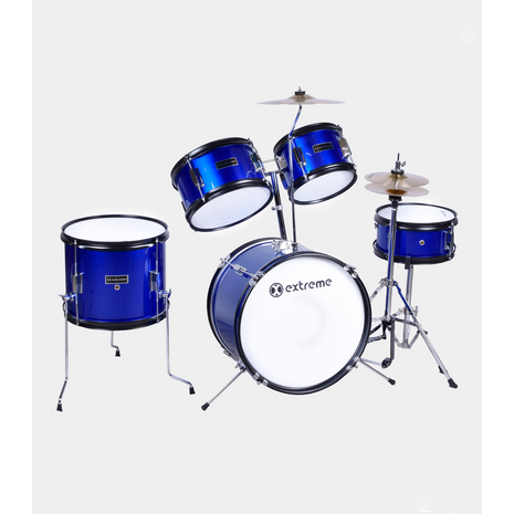 Bateria Junior Azul 5 Pzas Aro Negro Extreme