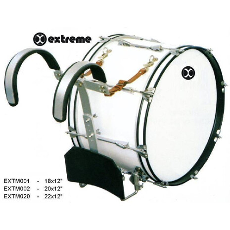 Tambora De Marcha Blanca 18X12 8 Lugs C/ Arnes Extreme