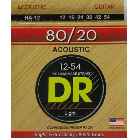 JUEGO DE CUERDAS PARA GUITARRA ELECTRICA-ACUSTICA LIGHT 12/54 HI-BEAM DR