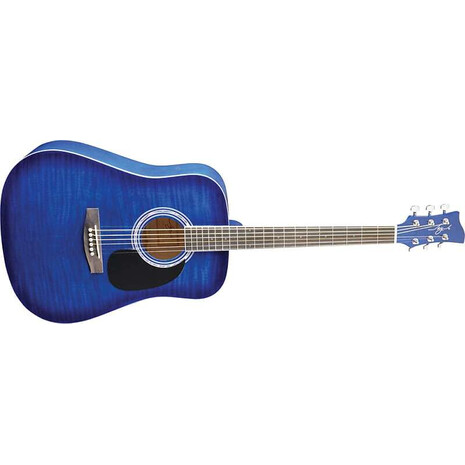 Guitarra Acustica Tapa Flameada Azul Sombreado Jay Turser