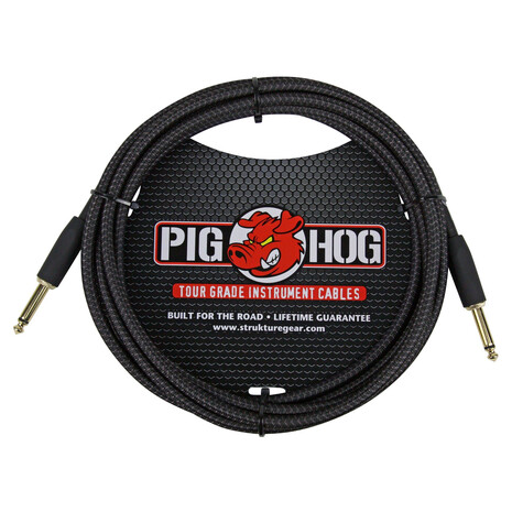 CABLE PARA INSTRUMENTO HONE BLACK 3 mt 1/4"-1/4" 8mm PIG HOG