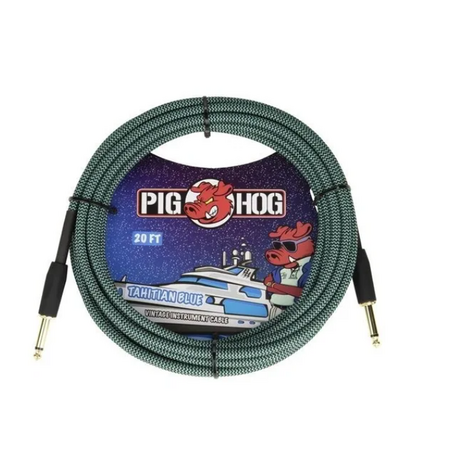 CABLE PARA INSTRUMENTO TAHITIAN BLUE 6.10mt 1/4"-1/4" PIG HOG