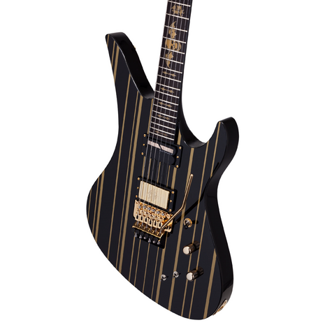 GUITARRA ELECTRICA SCHECTER SYNYST CUSTOM-S NEGRO CON RAYAS DORADAS, 2 image