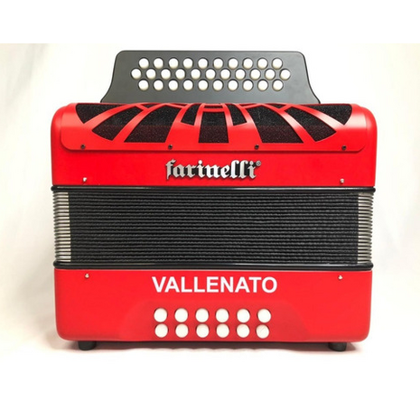 ACORDEON BOTONES SI MI LA ROJO CON 5 VOCES FARINELLI PREMIUM