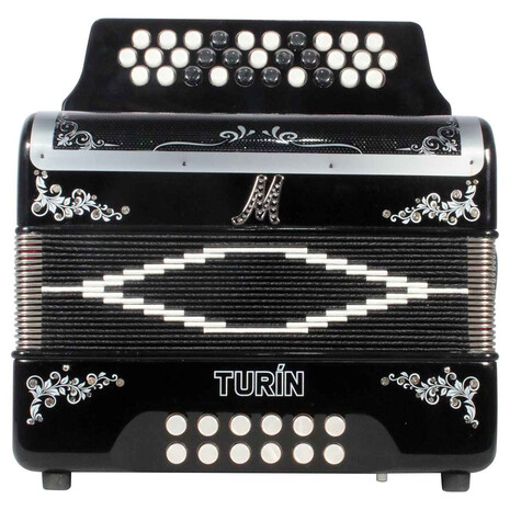 ACORDEON MORETTI BOT. MOD. TURIN GCF NEGRO, Color: Negro