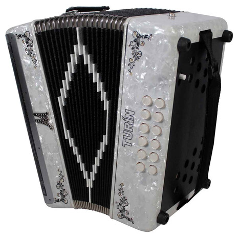 ACORDEON MORETTI BOT. MOD. TURIN GCF BLANCO, Color: Blanco, 4 image