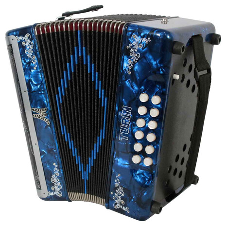 ACORDEON MORETTI BOT. MOD. TURIN GCF AZUL, Color: Azul, 4 image