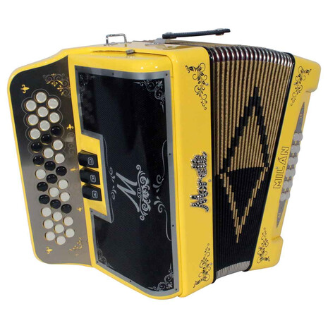 ACORDEON MORETTI BOT. MILAN 3-REG GCF AMARILLO, Color: Amarillo, 3 image