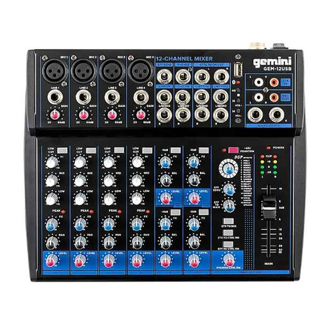 GEMINI GEM- 12USB 12- CHANNEL USB MIXER