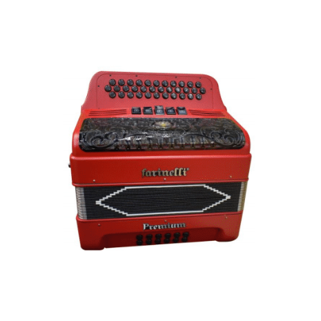 Acordeon Botones FA Rojo Mate 5 REGS FARINELLI PREMIUM