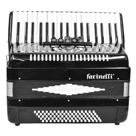 ACORDEON TECLAS NEGRO 3780 5 REGISTROS FARINELLI