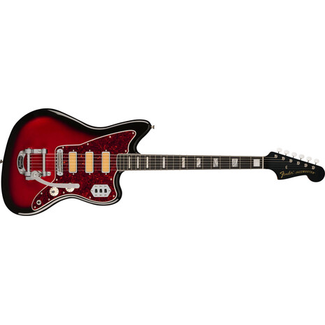 Guitarra Electrica Fender Gold Foil Jazzmaster, Color: Negro con rojo, Tipo de cuerdas: Acero, 2 image