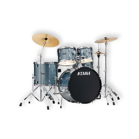 Bateria Tama ''Stagestar'' De 5 Pzas. Con Atriles, Asiento Y Platillos, Color: Azul Claro