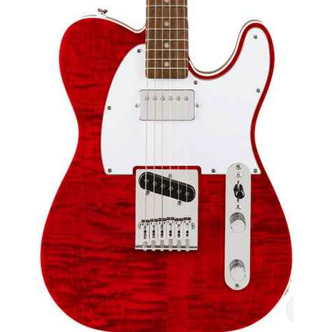 Guitarra Electrica Squier Transparente En Rojo Carmesi, 3 image