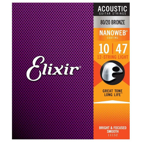 Juego de Cuerdas Para Guitarra Docerola Elixir 12 Cdas 11152